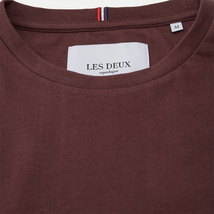 Les Deux T-shirts NØRREGAARD T-SHIRT LDM101008 DARK BURGUNDY/ORANGE
